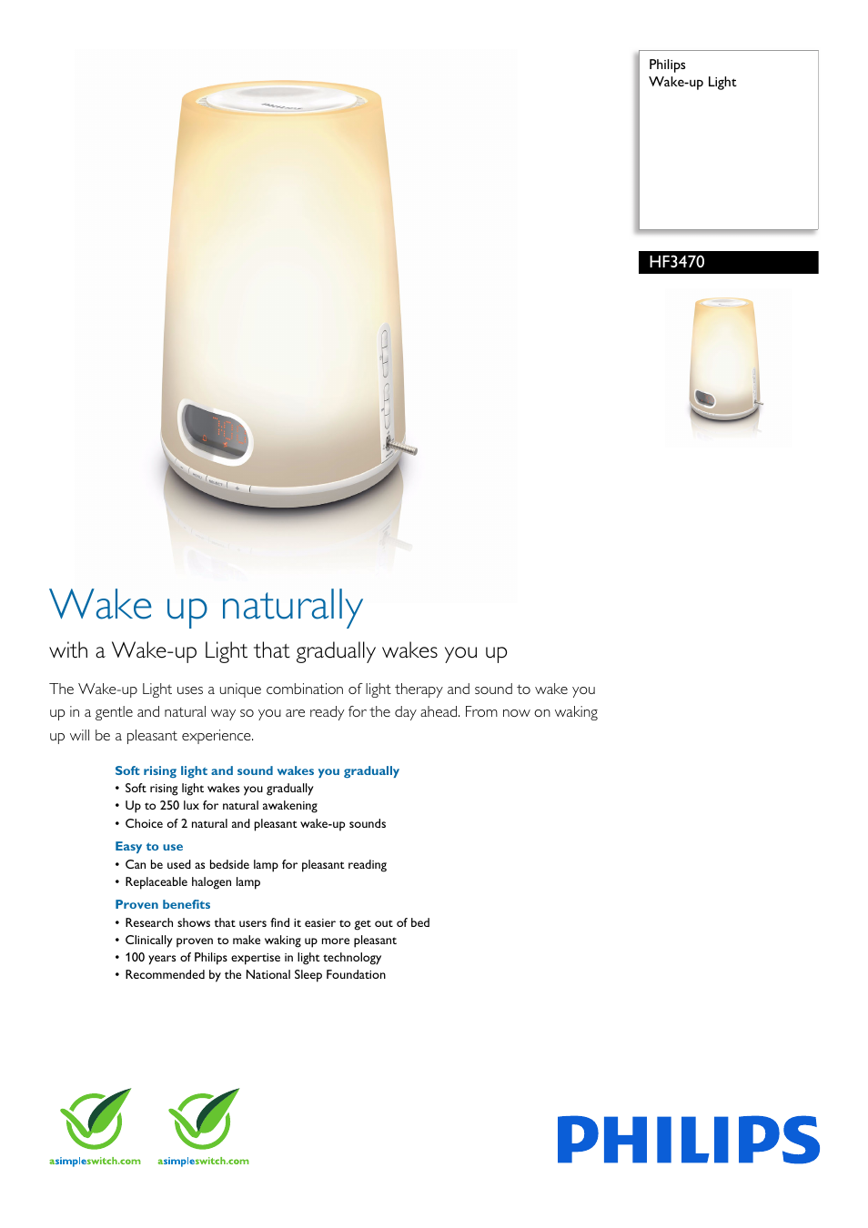 Philips HF3470-60 User Manual | 3 pages