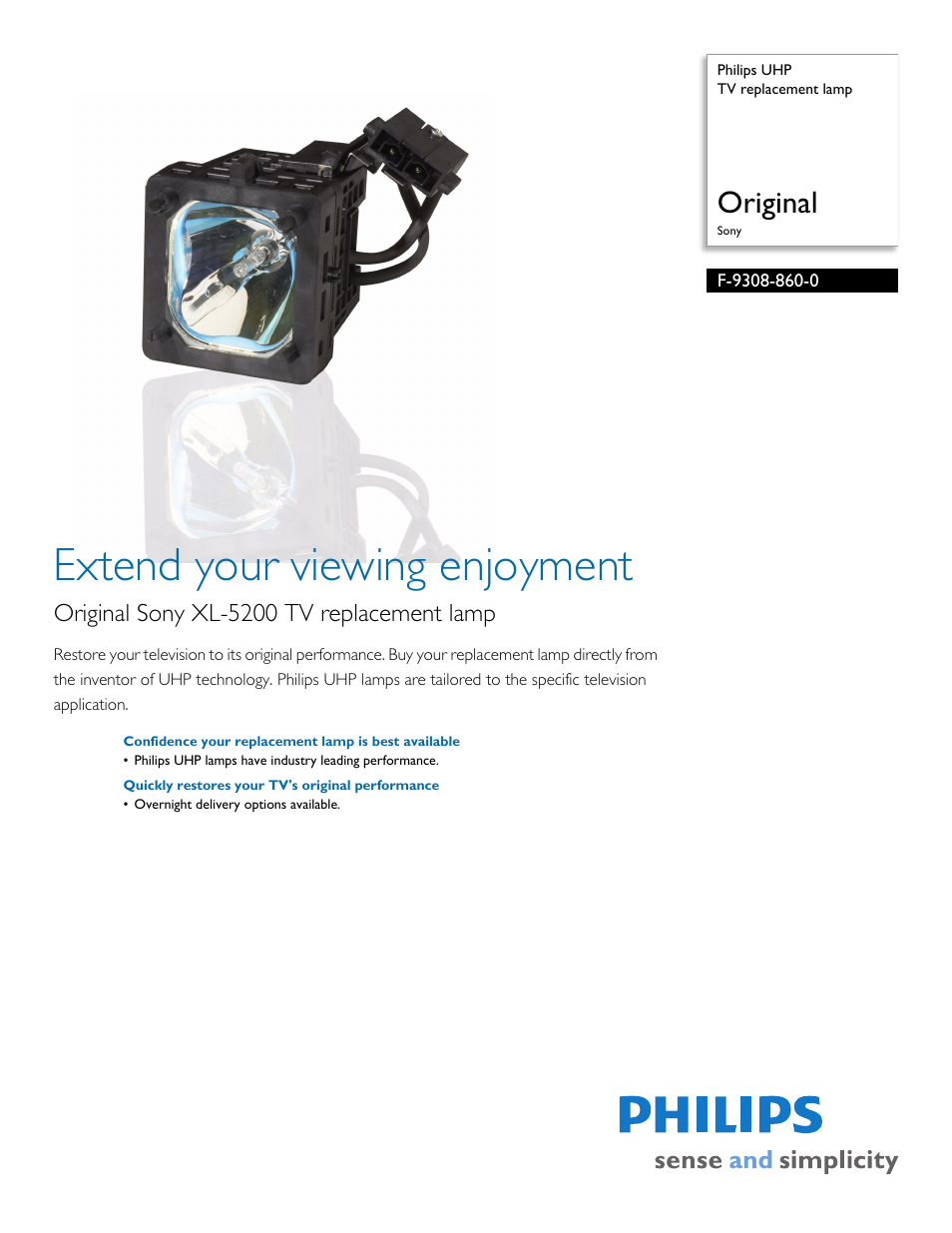 Philips F-9308-860-0 User Manual | 2 pages