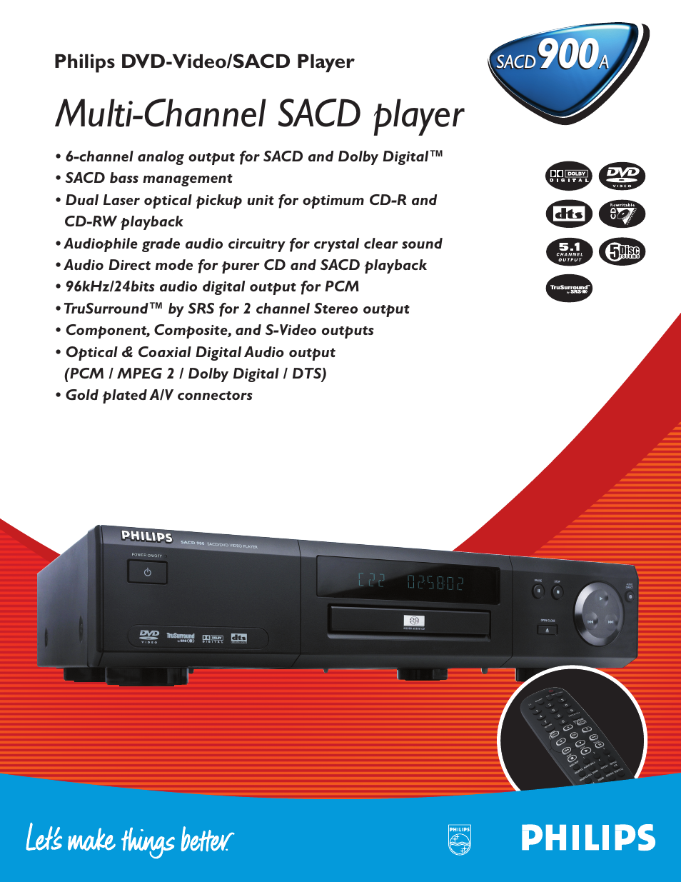 Philips Super Audio CD-DVD Player User Manual | 2 pages