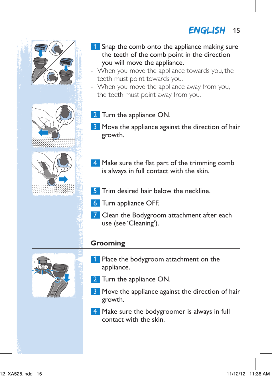 English | Philips XA525-42 User Manual | Page 15 / 48