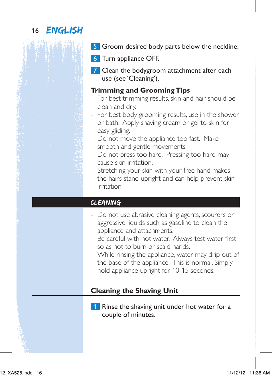 English | Philips XA525-42 User Manual | Page 16 / 48