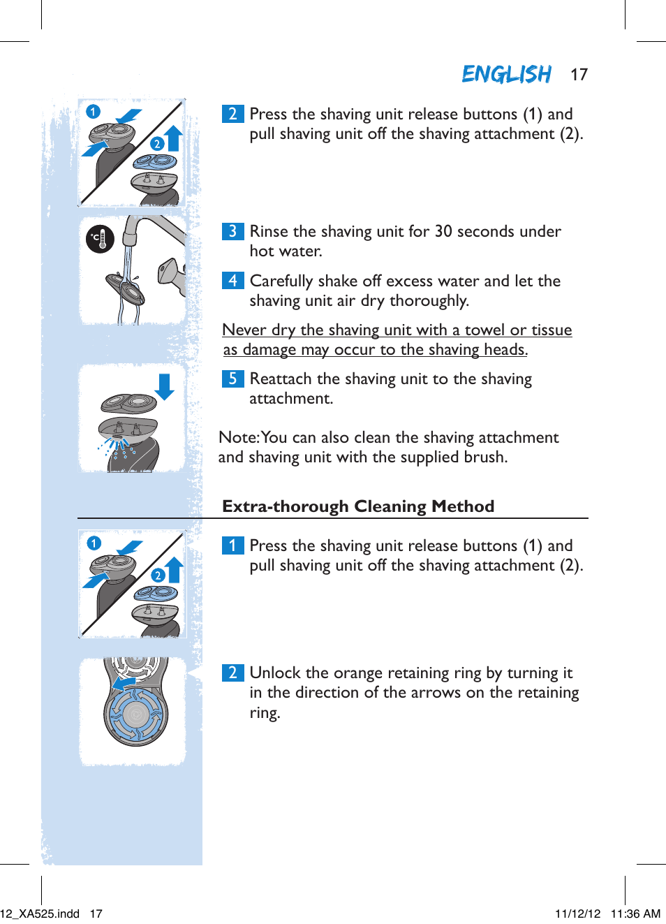 English | Philips XA525-42 User Manual | Page 17 / 48