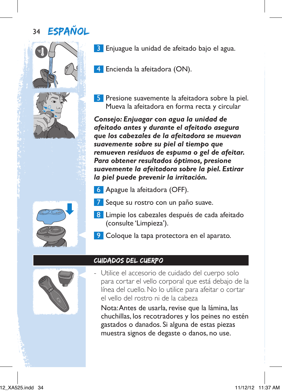 Español | Philips XA525-42 User Manual | Page 34 / 48