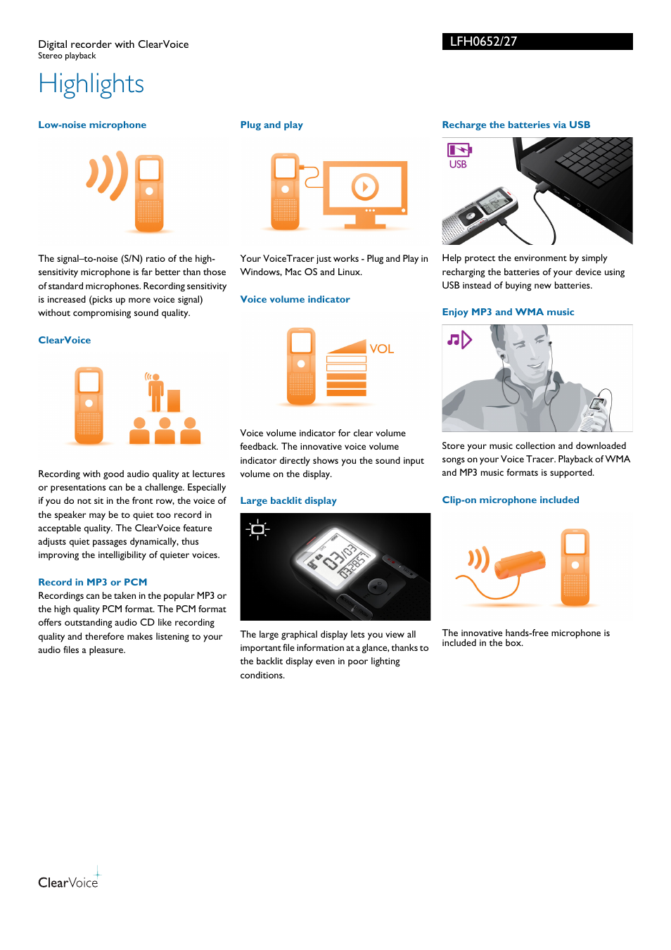 Highlights | Philips LFH0652-27 User Manual | Page 2 / 3