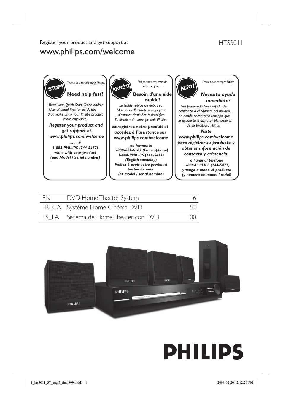 Philips HTS3011-37 User Manual | 51 pages