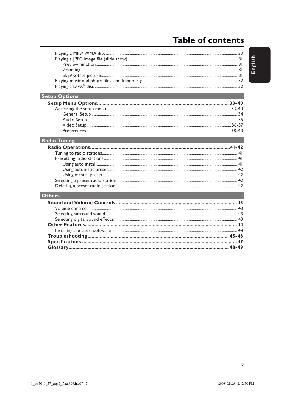 Philips HTS3011-37 User Manual | Page 7 / 51