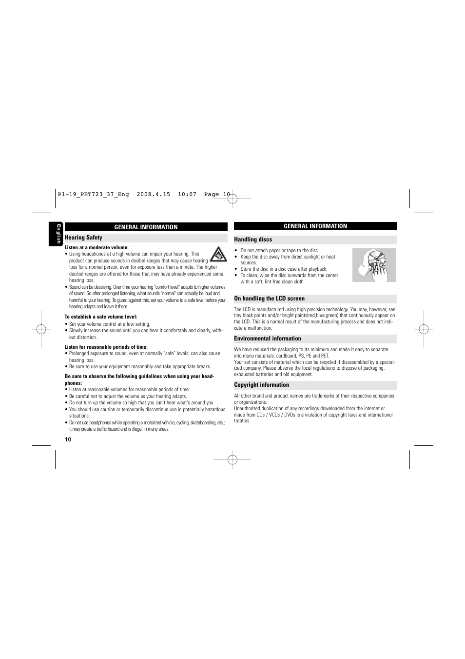 Philips PET723-37B User Manual | Page 10 / 20