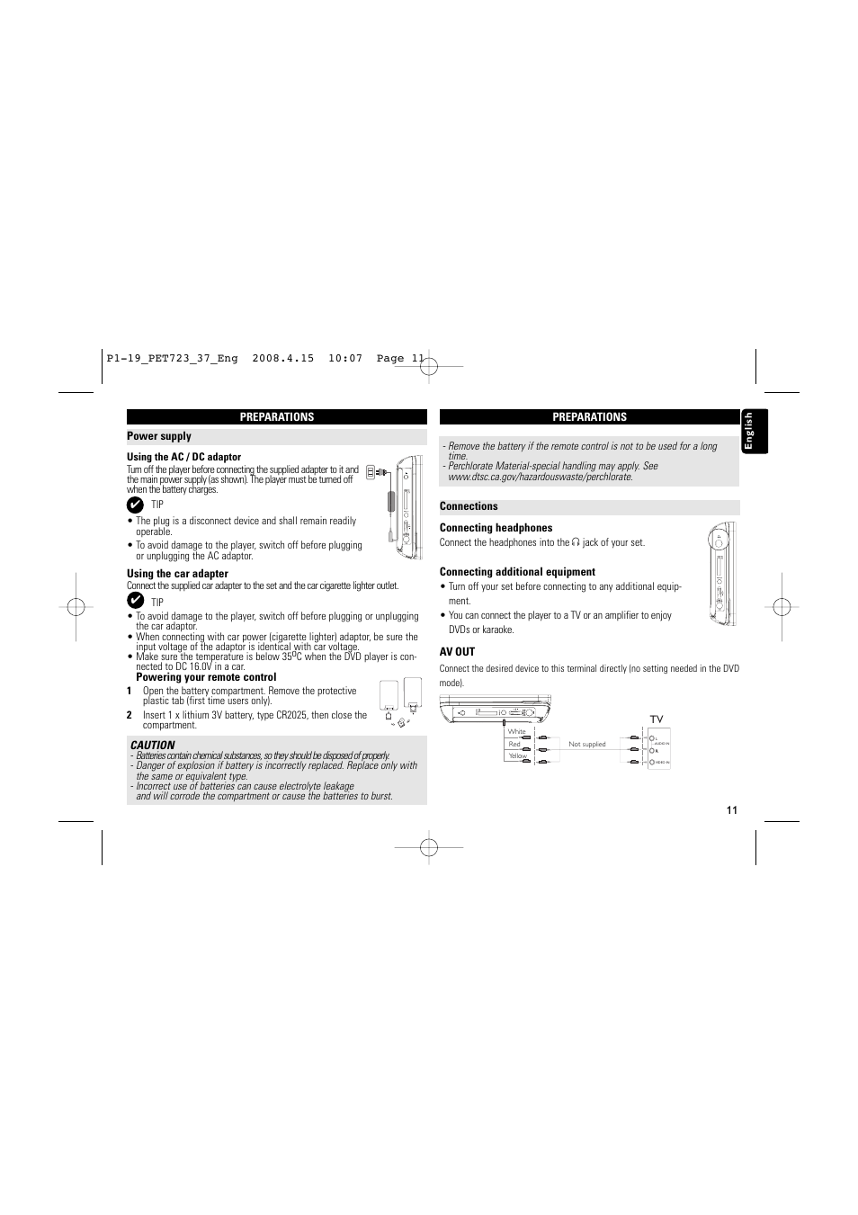 Philips PET723-37B User Manual | Page 11 / 20