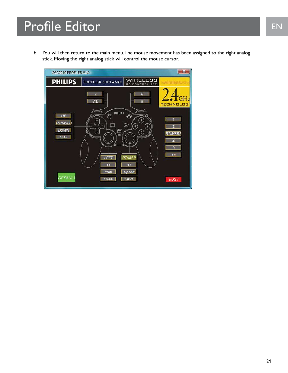 Profile editor | Philips SGC2910-27 User Manual | Page 21 / 40