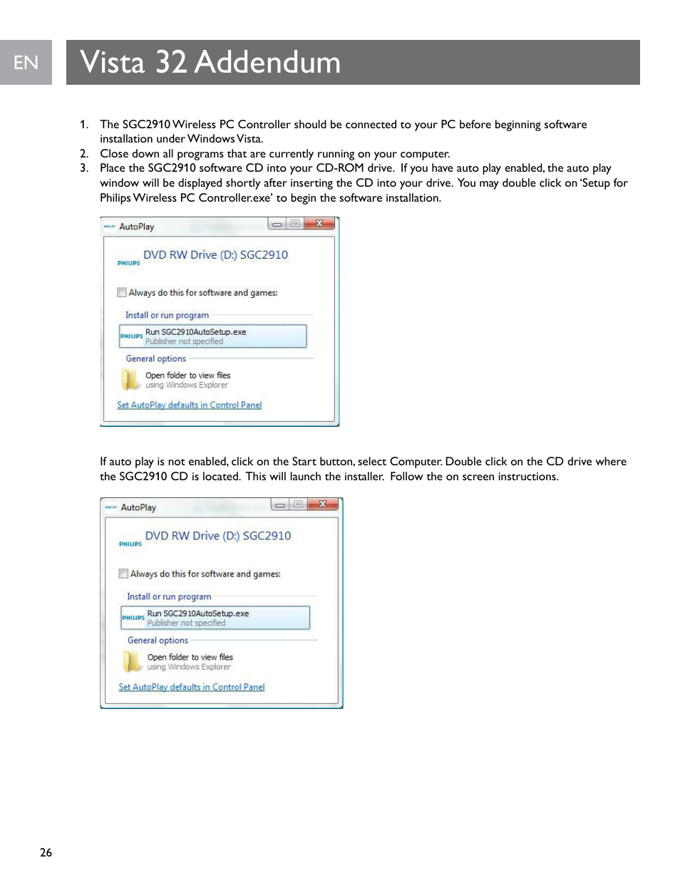 Vista 32 addendum | Philips SGC2910-27 User Manual | Page 26 / 40