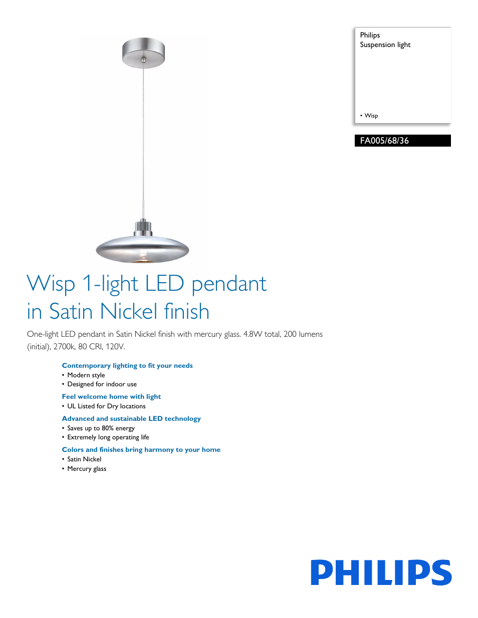 Philips FA0056836 User Manual | 2 pages