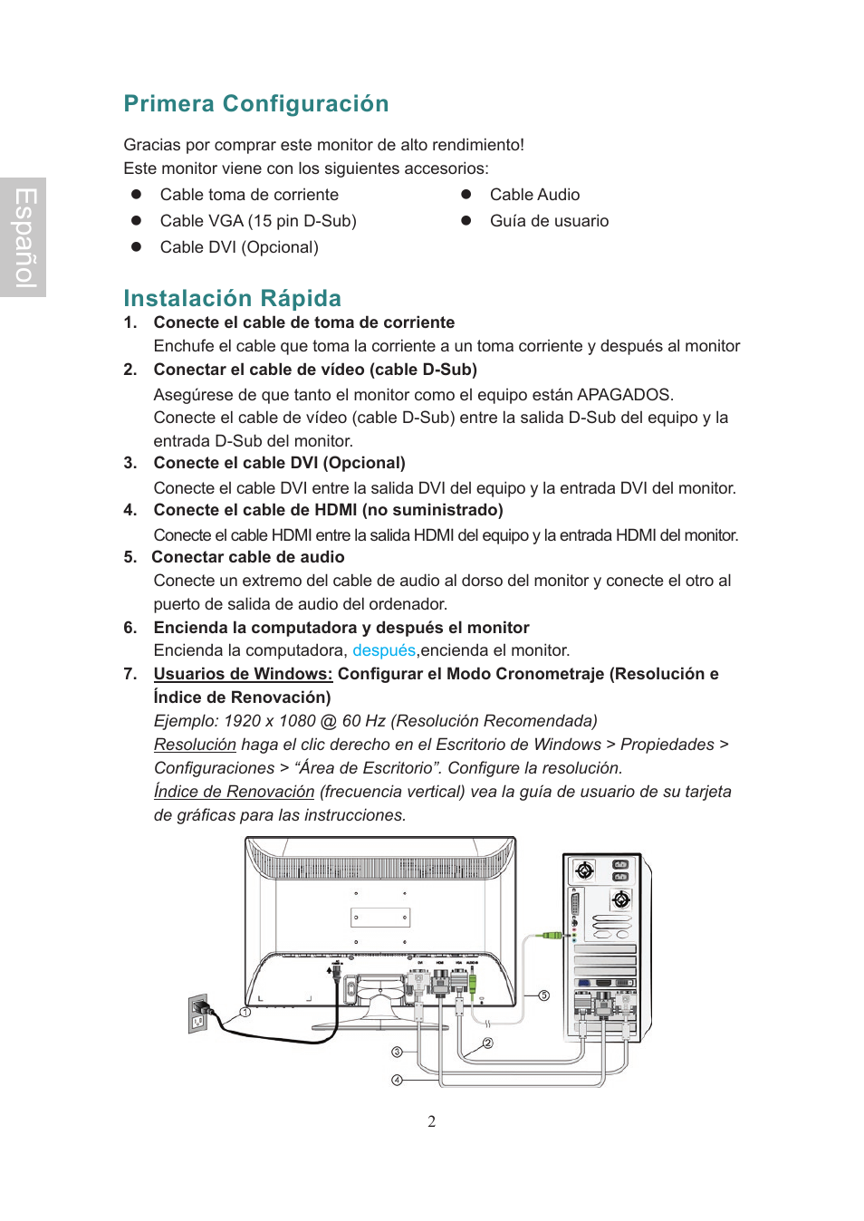 Español, Primera configuración, Instalación rápida | Ativa AT24OHP User Manual | Page 31 / 40