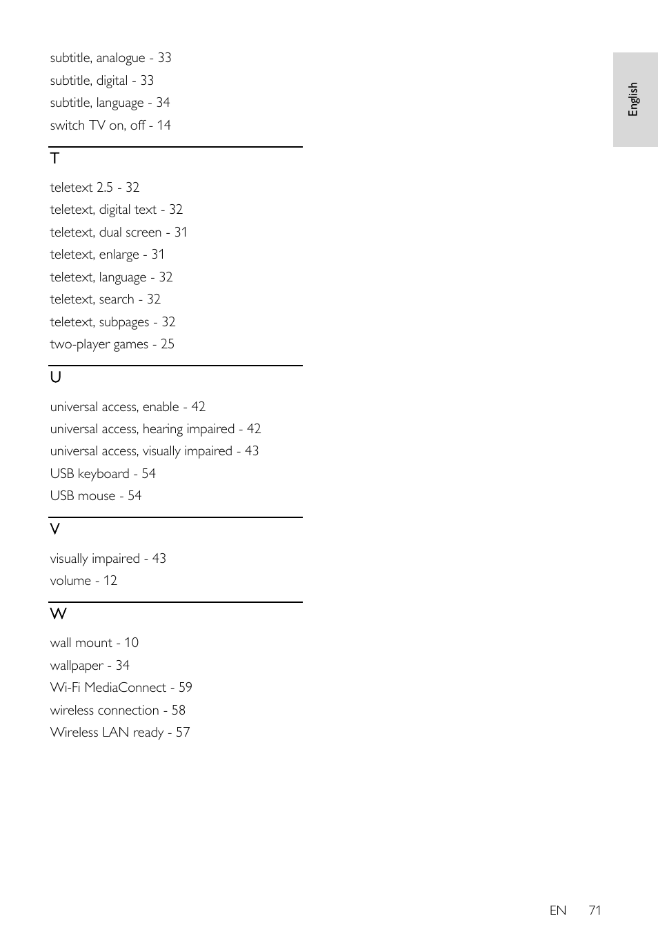 Philips 32PDL7906T-12 User Manual | Page 71 / 72