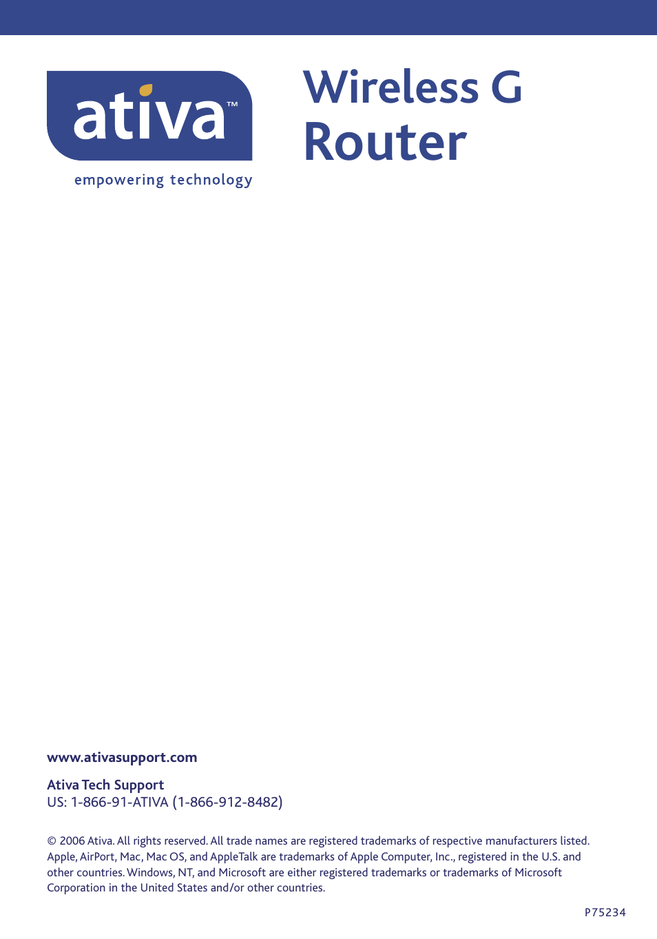 Ativa P75234 User Manual | 108 pages