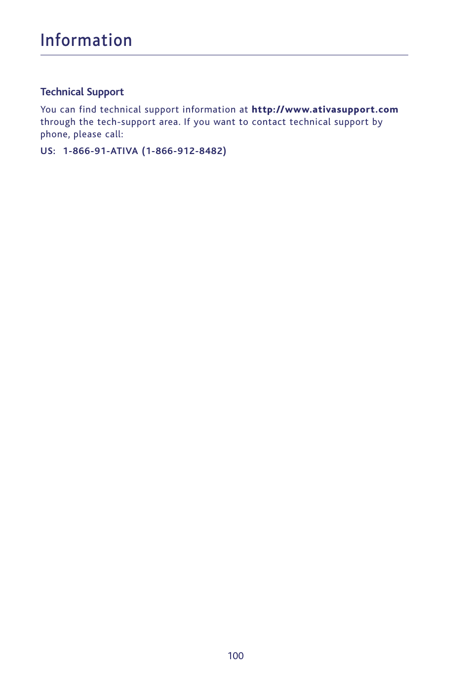 Information | Ativa P75234 User Manual | Page 105 / 108