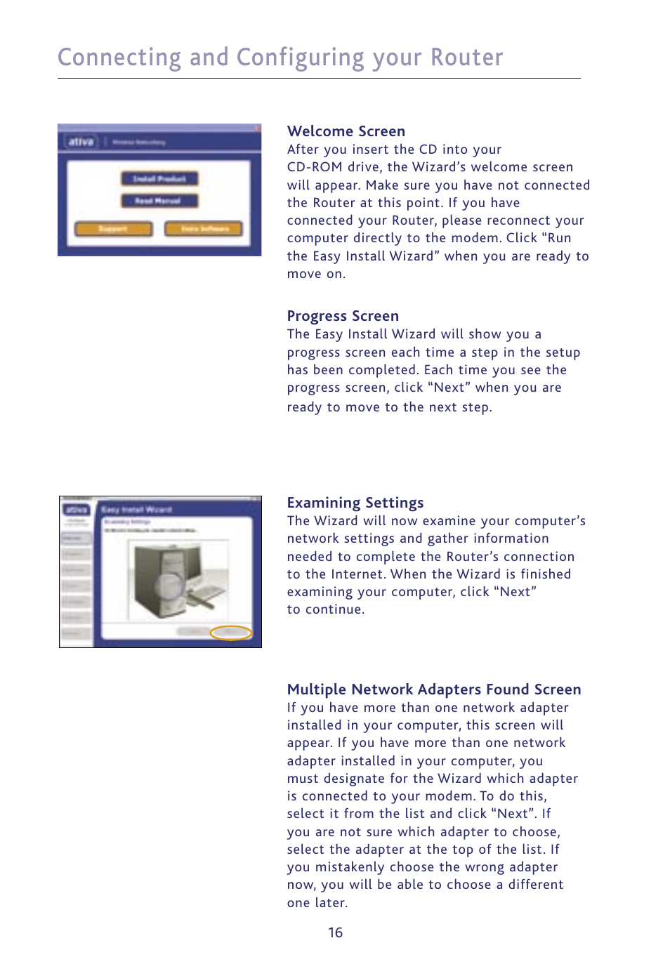 Connecting and configuring your router | Ativa P75234 User Manual | Page 21 / 108