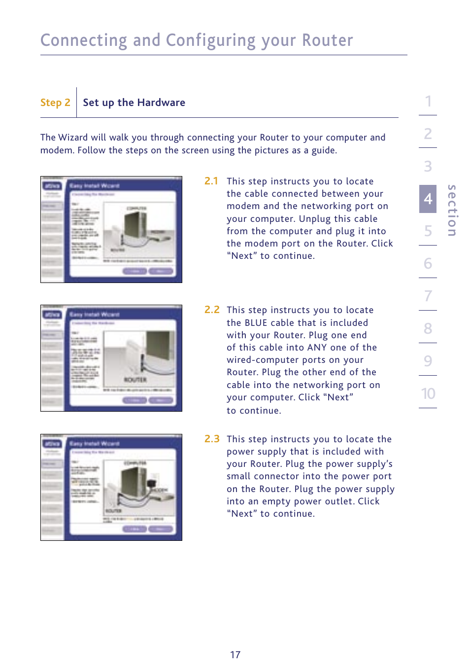 Connecting and configuring your router | Ativa P75234 User Manual | Page 22 / 108