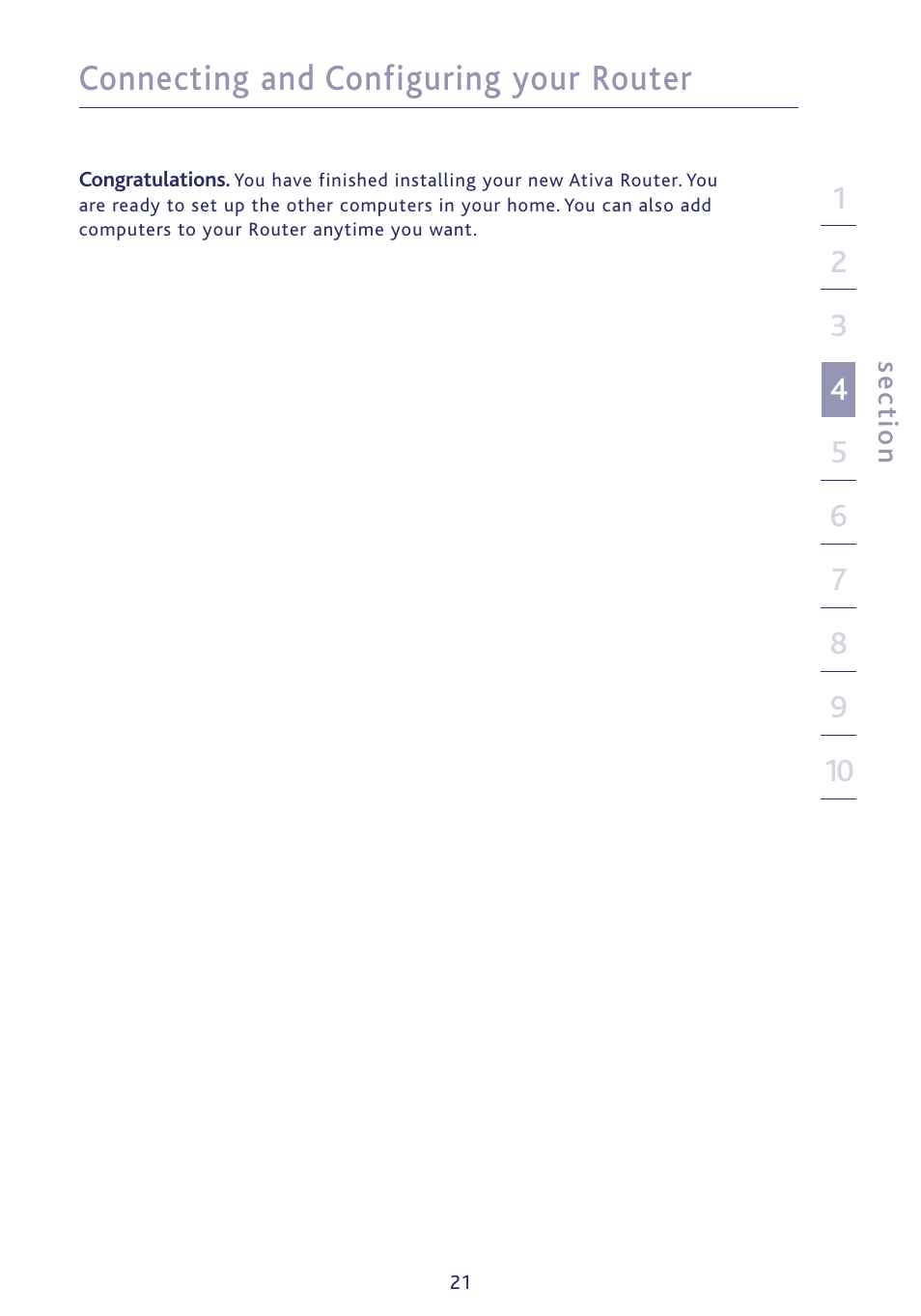 Connecting and configuring your router | Ativa P75234 User Manual | Page 26 / 108
