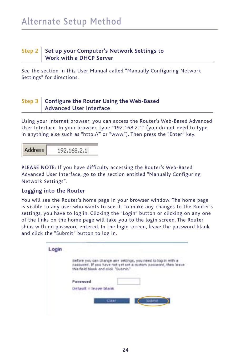 Alternate setup method | Ativa P75234 User Manual | Page 29 / 108