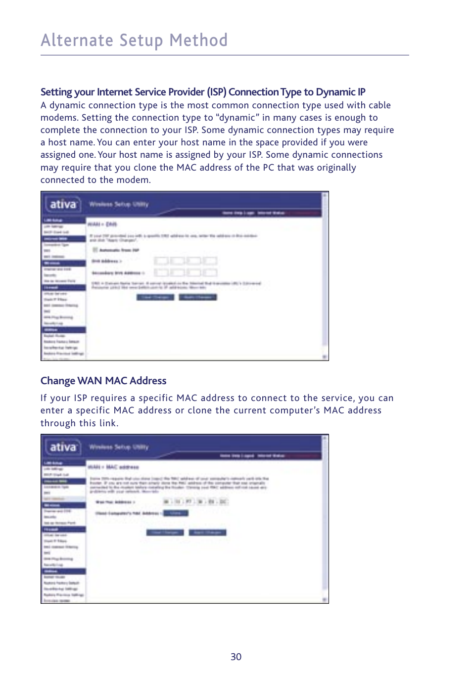 Alternate setup method | Ativa P75234 User Manual | Page 35 / 108