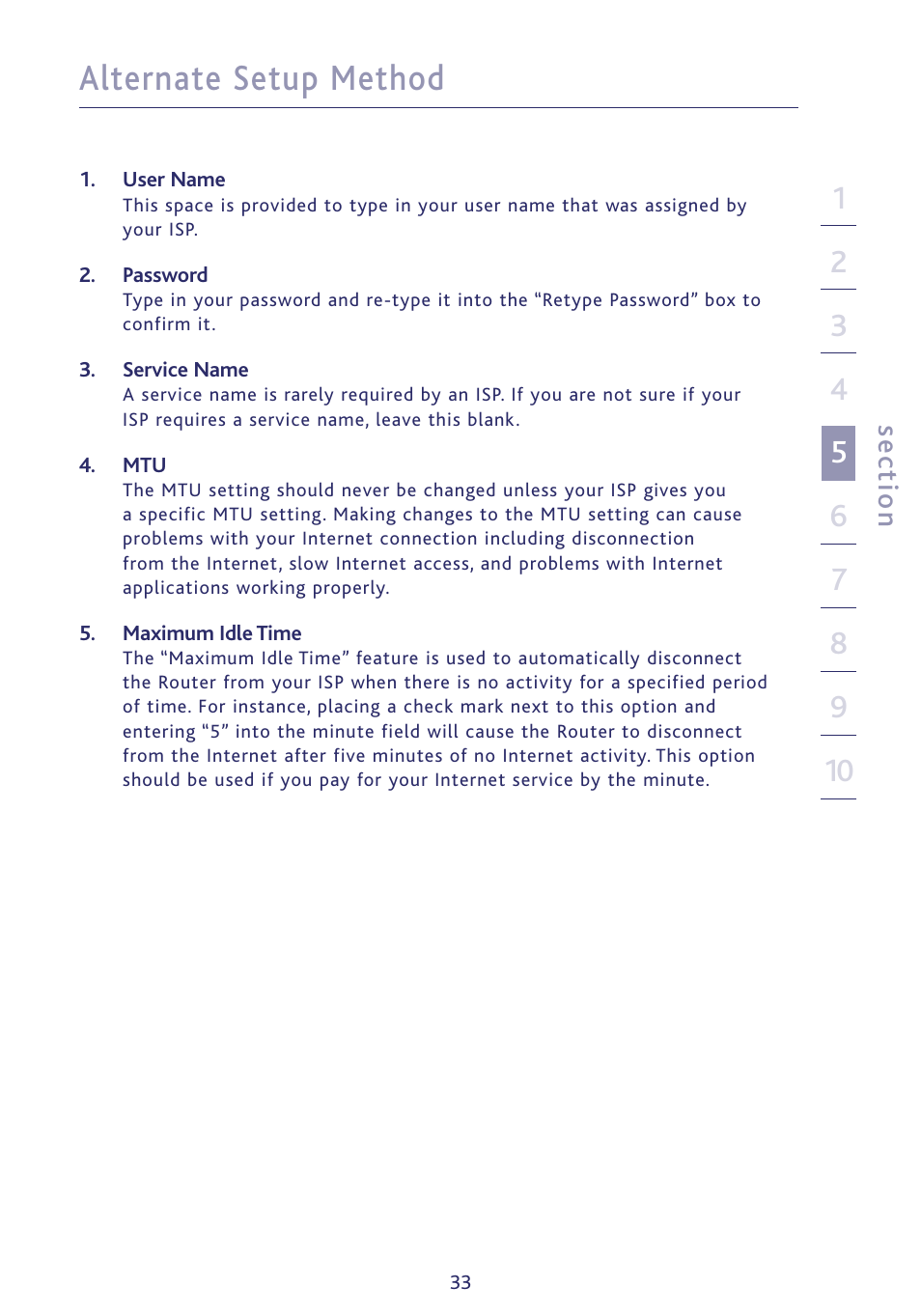 Alternate setup method, Se ct io n | Ativa P75234 User Manual | Page 38 / 108