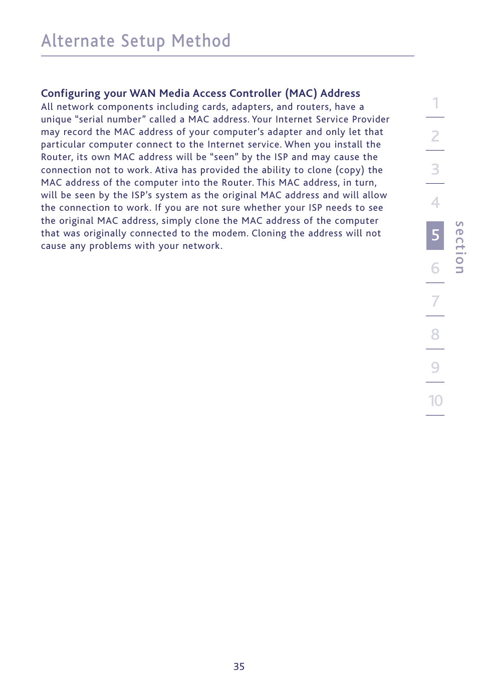 Alternate setup method | Ativa P75234 User Manual | Page 40 / 108