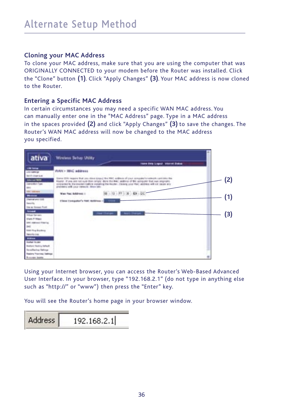 Alternate setup method | Ativa P75234 User Manual | Page 41 / 108