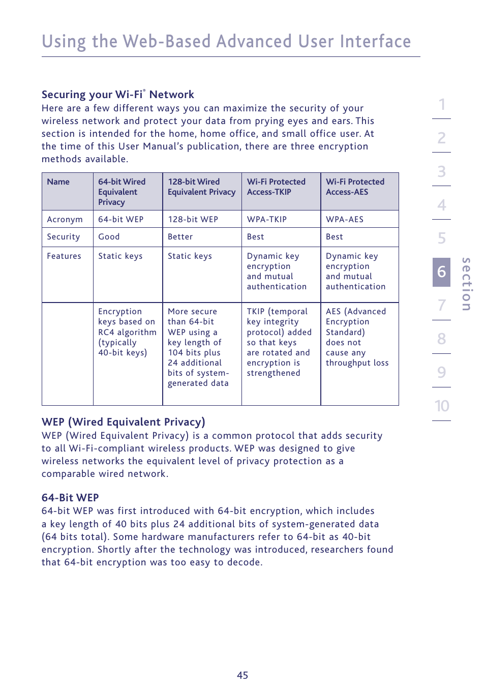 Using the web-based advanced user interface, Se ct io n | Ativa P75234 User Manual | Page 50 / 108