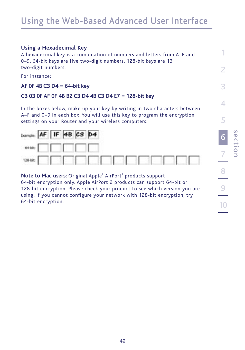 Using the web-based advanced user interface, Se ct io n | Ativa P75234 User Manual | Page 54 / 108