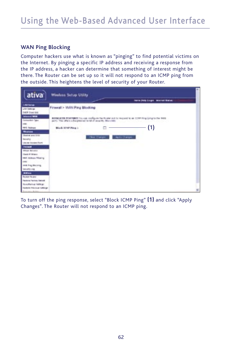 Using the web-based advanced user interface | Ativa P75234 User Manual | Page 67 / 108