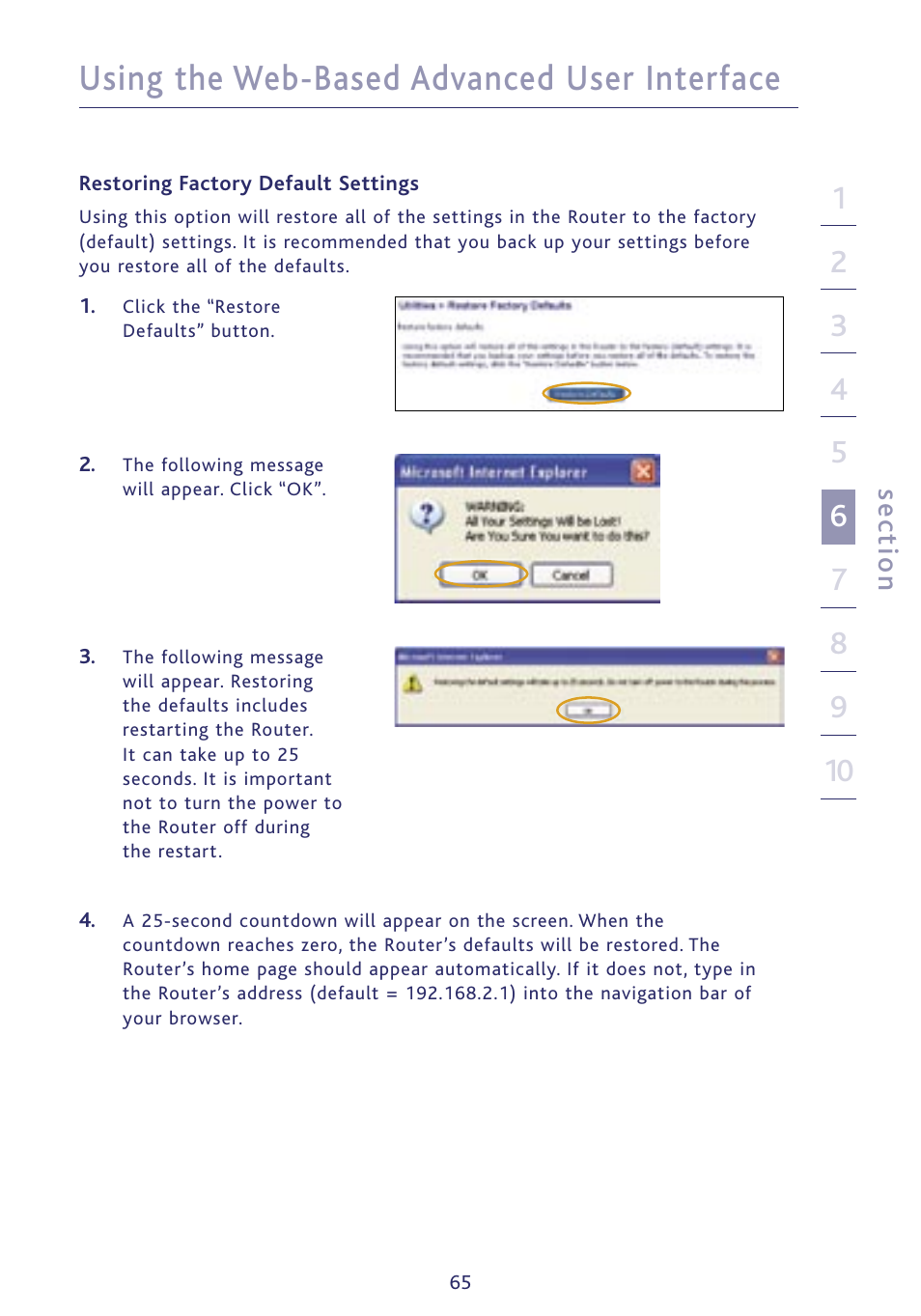 Using the web-based advanced user interface | Ativa P75234 User Manual | Page 70 / 108