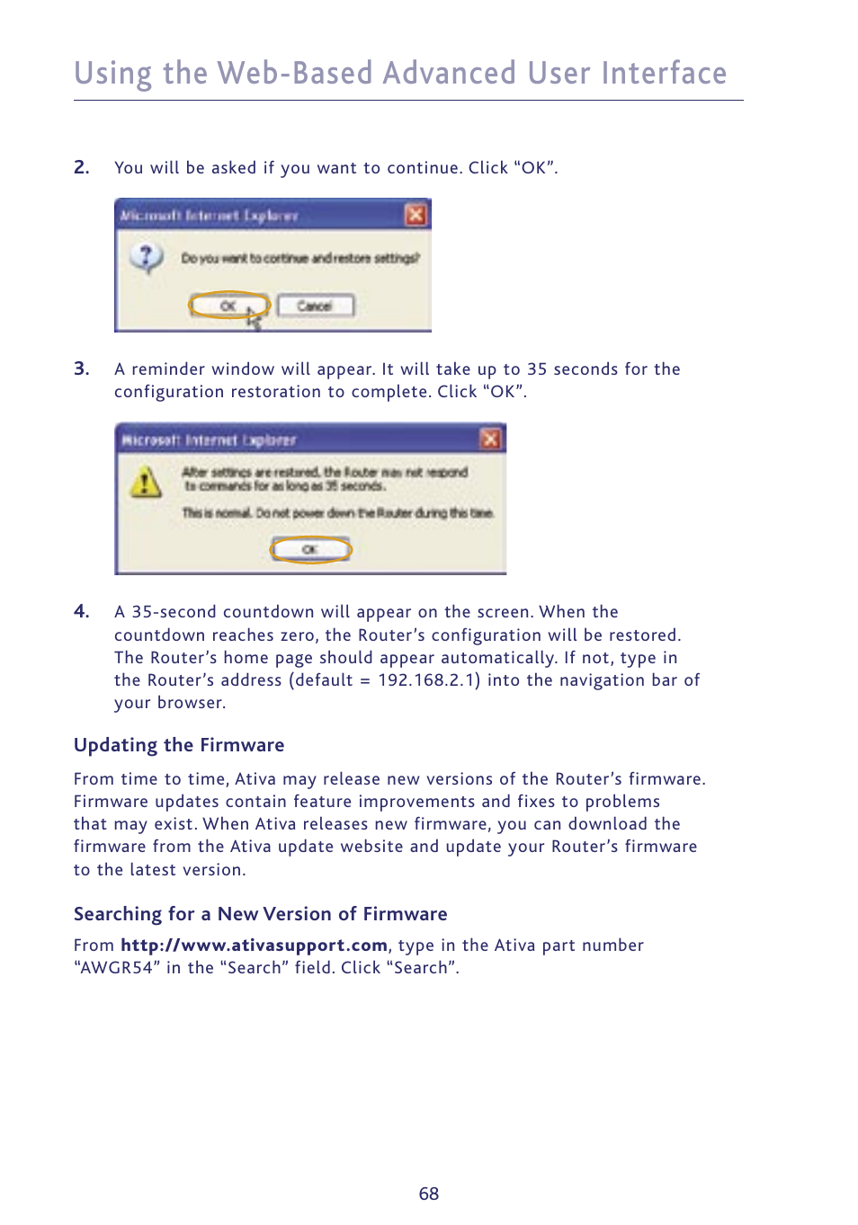 Using the web-based advanced user interface | Ativa P75234 User Manual | Page 73 / 108
