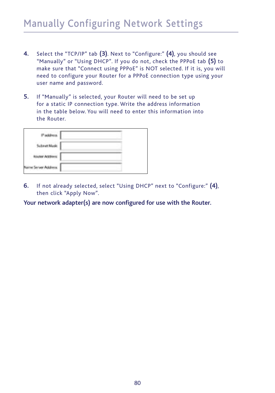 Manually configuring network settings | Ativa P75234 User Manual | Page 85 / 108