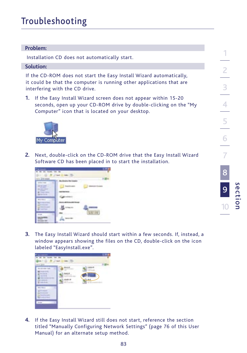 Troubleshooting, Se ct io n | Ativa P75234 User Manual | Page 88 / 108