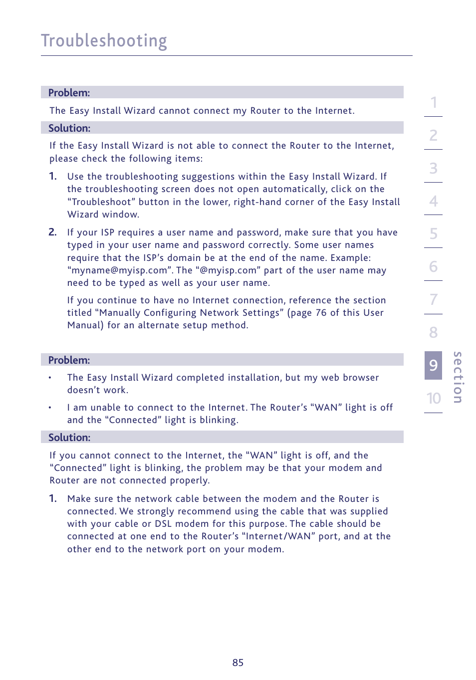 Troubleshooting, Se ct io n | Ativa P75234 User Manual | Page 90 / 108