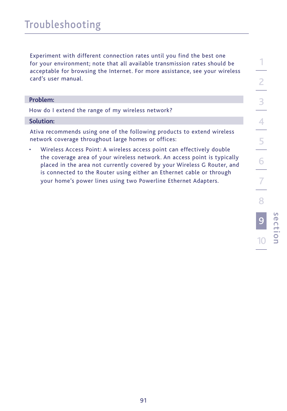 Troubleshooting | Ativa P75234 User Manual | Page 96 / 108