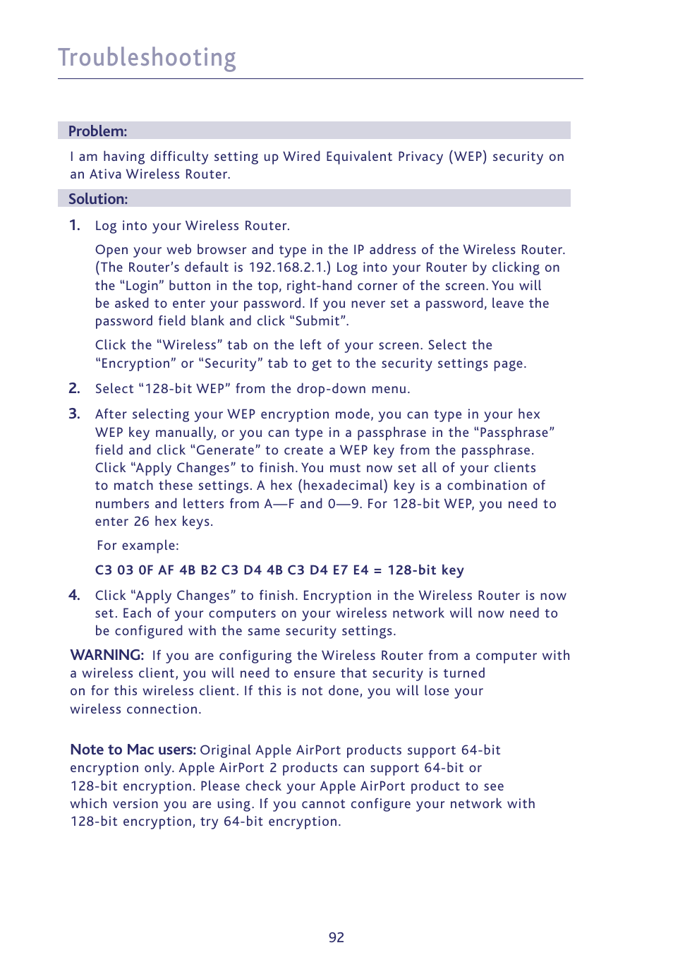 Troubleshooting | Ativa P75234 User Manual | Page 97 / 108