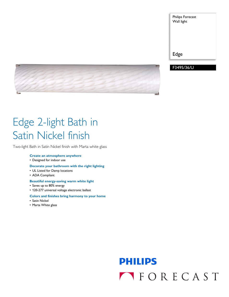 Philips F349536U User Manual | 2 pages