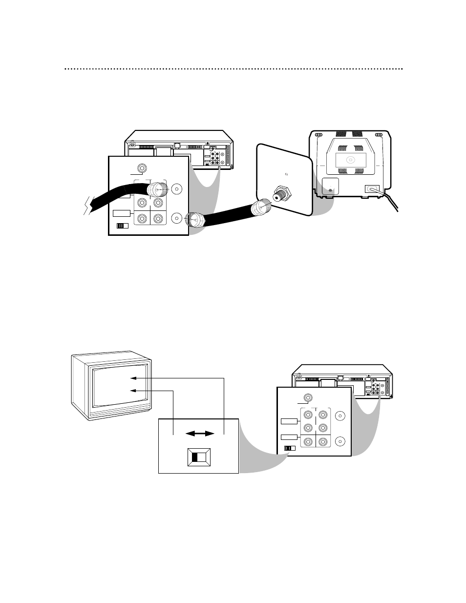 Hookups without a cable box (cont’d) 7, Ch3 ch4, Plug in the tv and the vcr | Ch3 / ch4 switch | Philips VRX463AT User Manual | Page 7 / 64