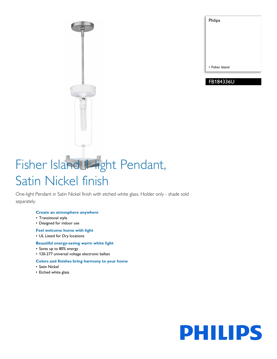 Philips FB184336U User Manual | 2 pages