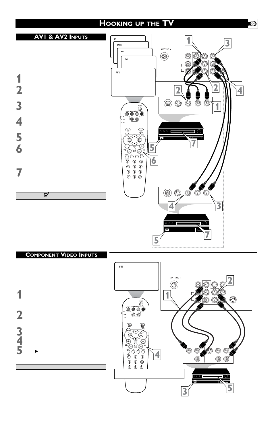 Ooking up the, Av1 & av2 i | Philips 30PW6341-37 User Manual | Page 3 / 4