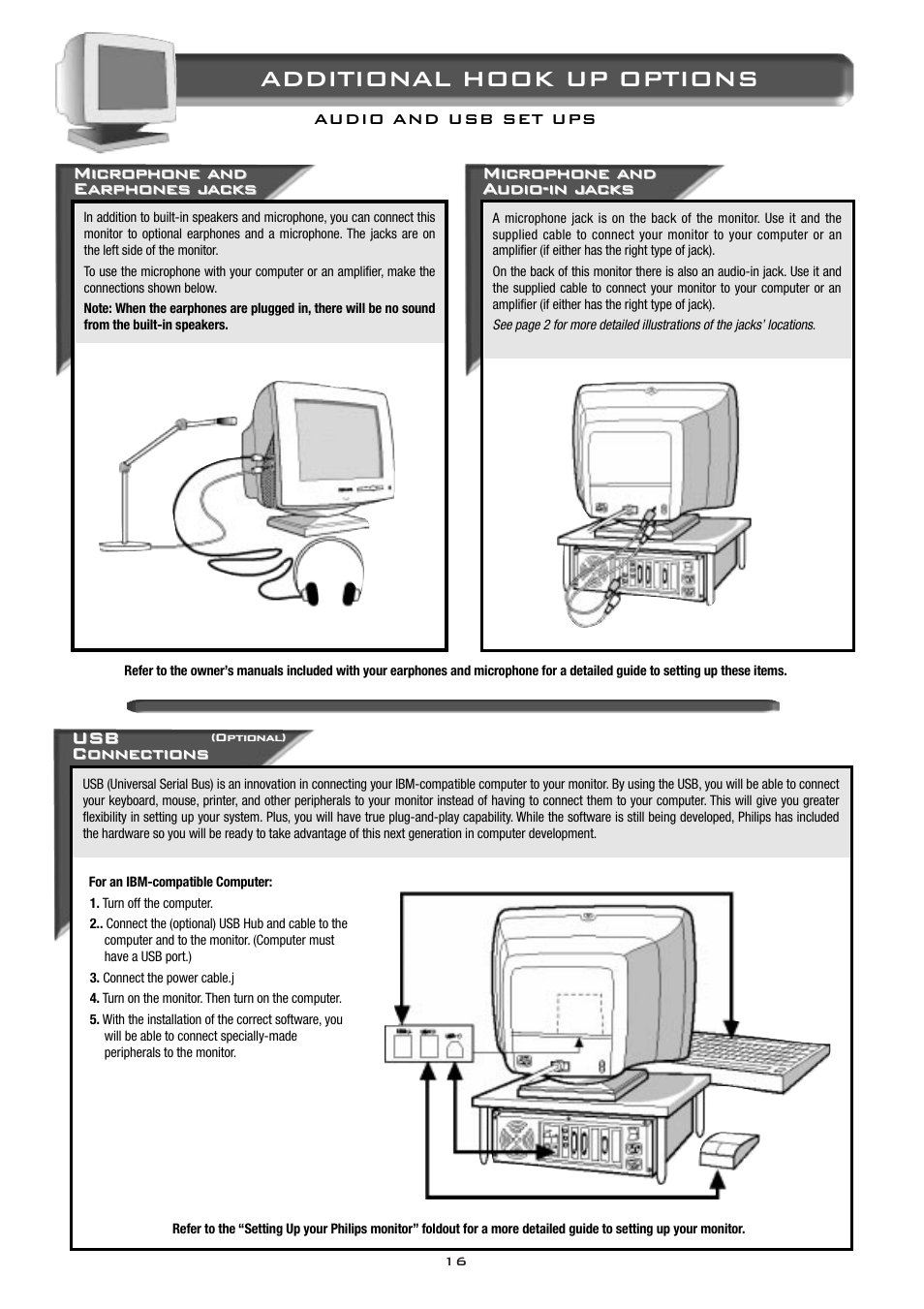 Additional hook up options | Philips 15B2322Q User Manual | Page 17 / 20
