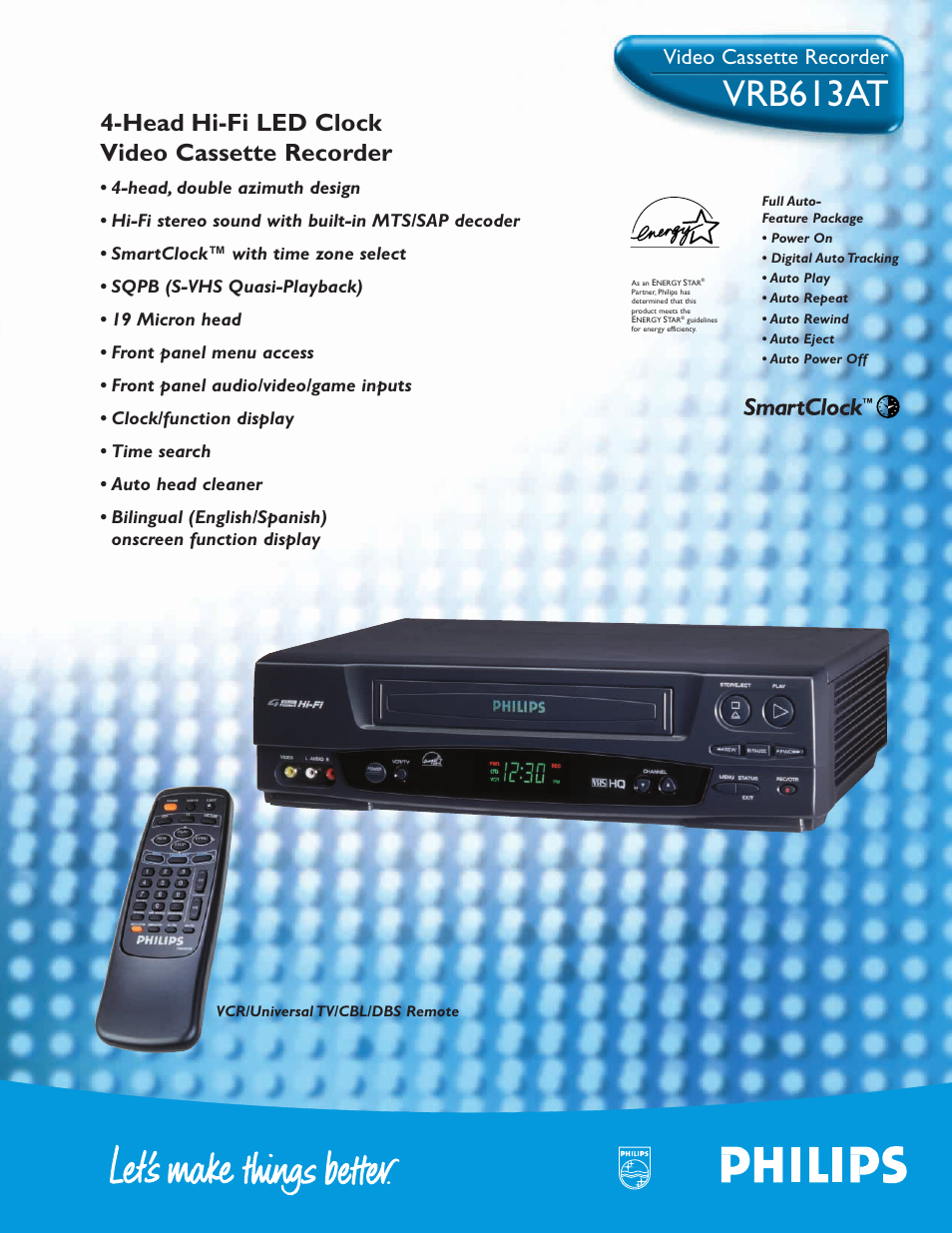 Philips VRB613AT User Manual | 2 pages