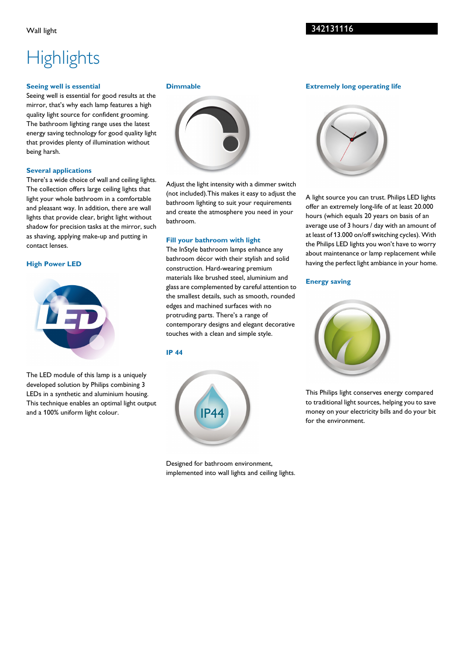 Highlights | Philips 342131116 User Manual | Page 2 / 3