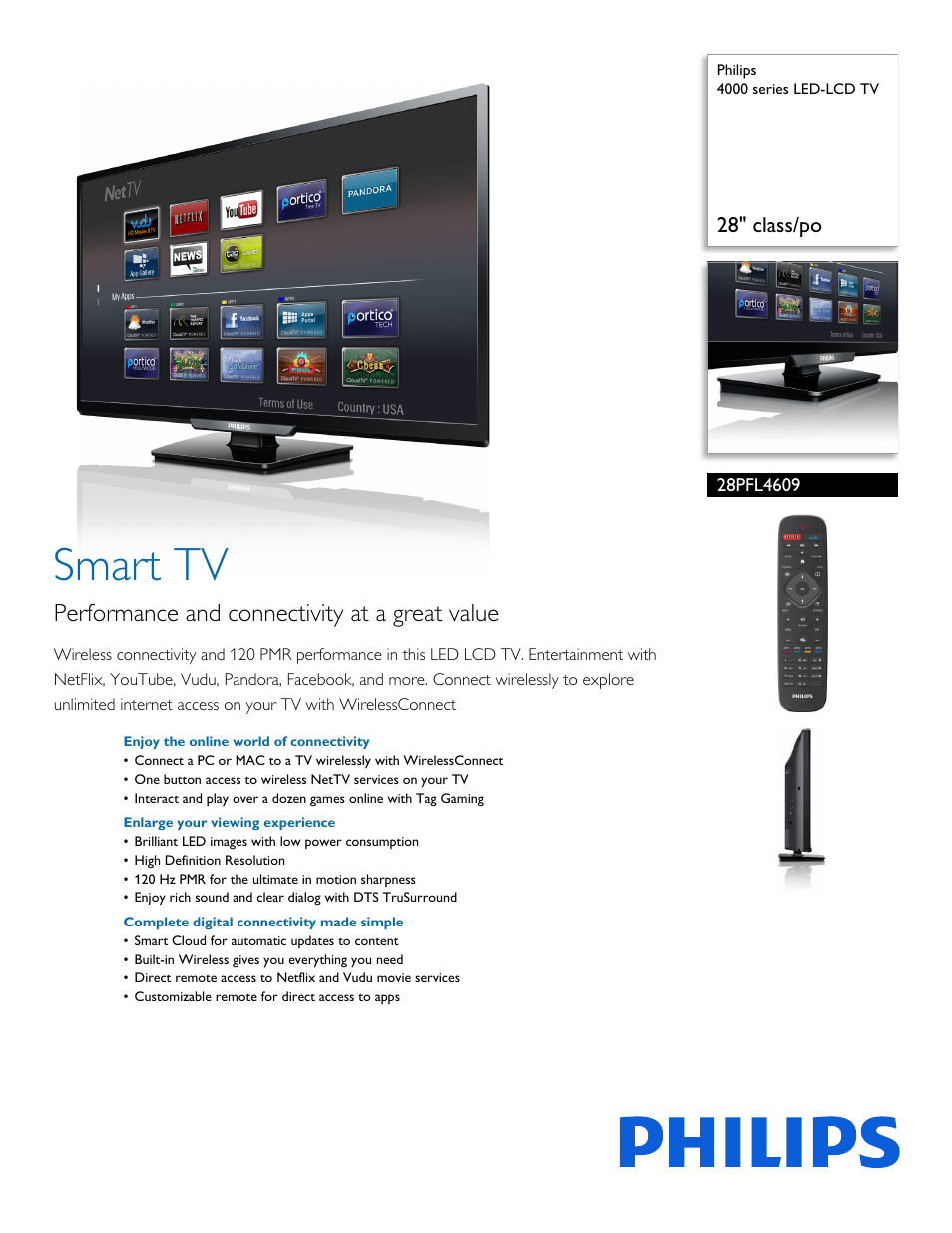 Philips 28PFL4609-F7 User Manual | 3 pages
