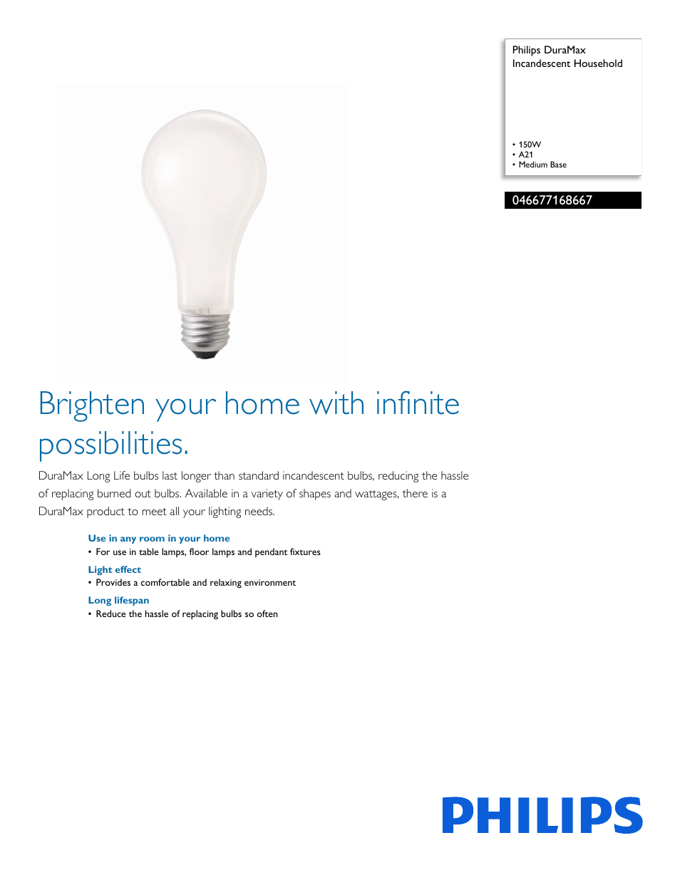 Philips 046677168667 User Manual | 2 pages