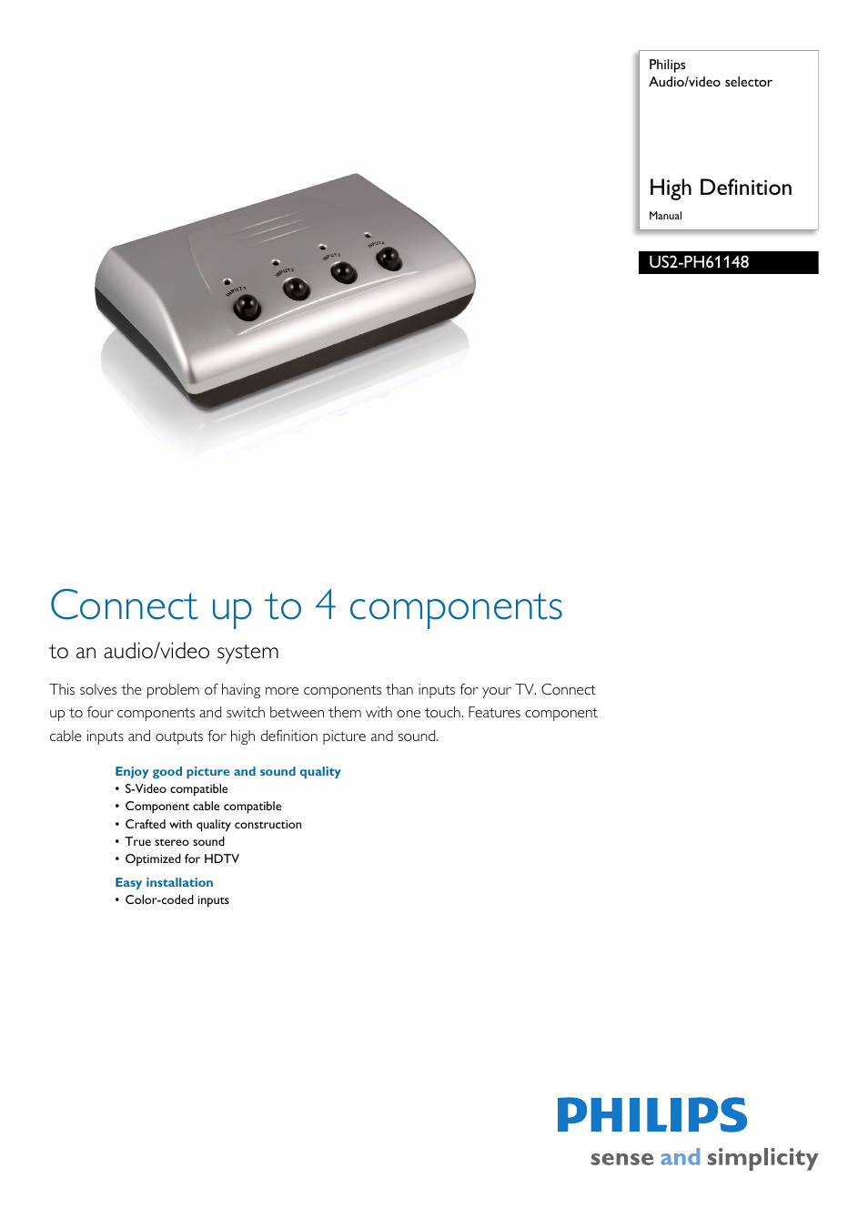Philips US2-PH61148 User Manual | 2 pages