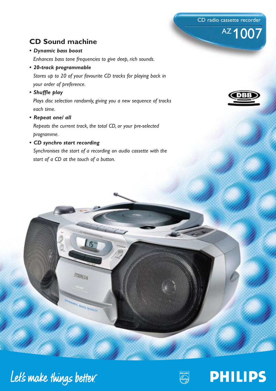 Philips AZ1007-17 User Manual | 2 pages