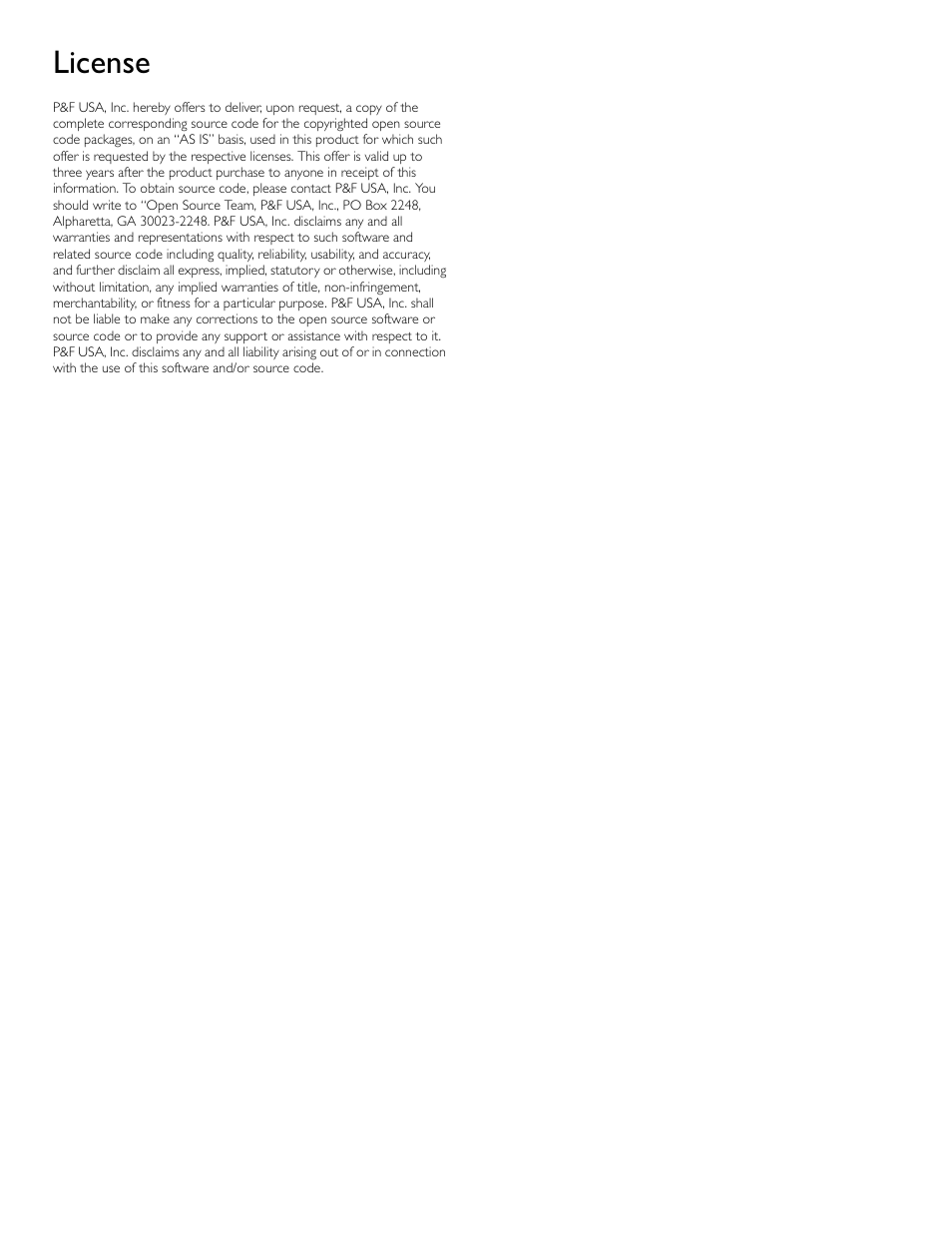 License, End of book | Philips 46PFL3608-F7 User Manual | Page 55 / 113