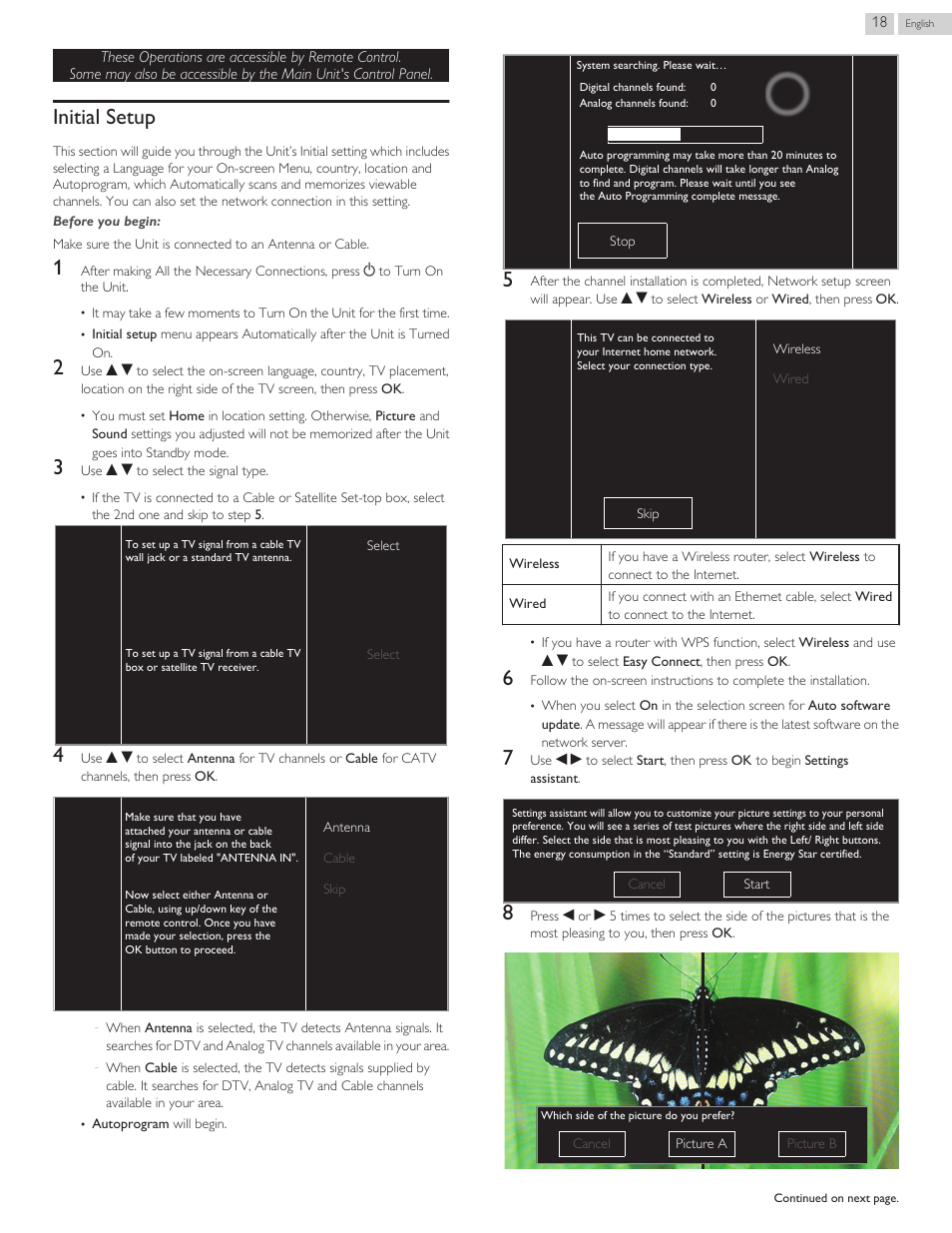 Initial setup | Philips 46PFL3608-F7 User Manual | Page 74 / 113